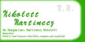 nikolett martinecz business card